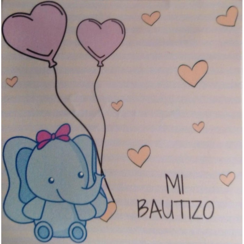 Adesivo de elefante de batizado