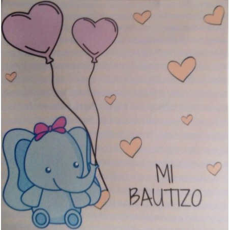 Adesivo de elefante de batizado