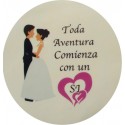 Adesivo redondo casamento tamanho mini