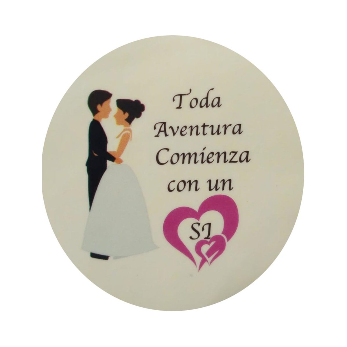 Adesivo redondo casamento tamanho mini