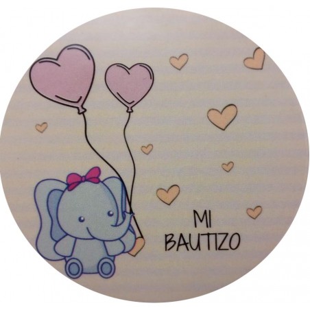 Adesivo Redondo De Batizado