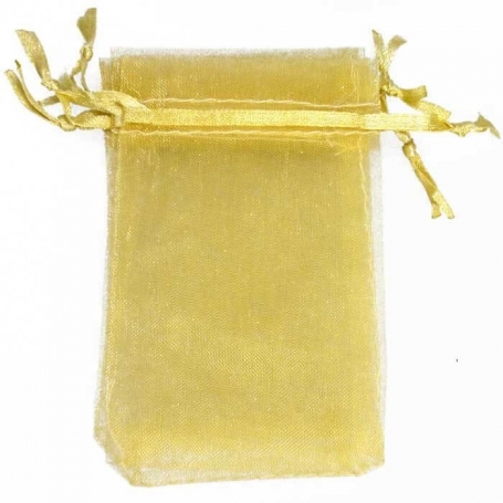 Bolsa de organza dourada 13 x 17