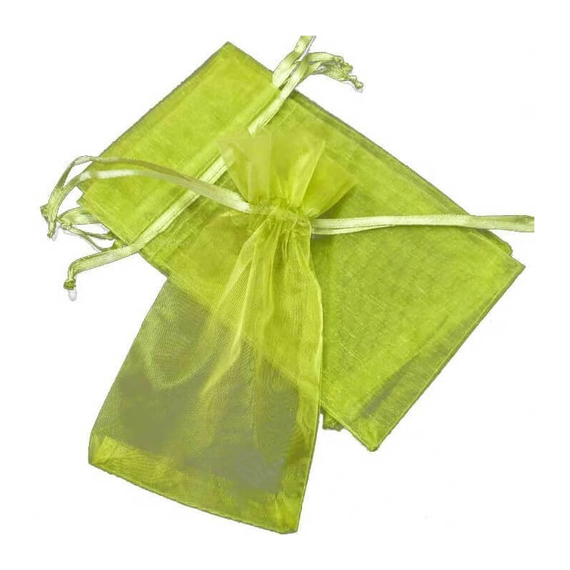Bolsa de organza verde escuro 13 x 17