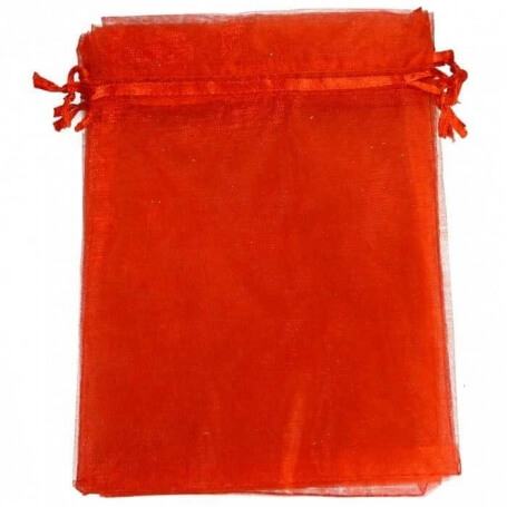Bolsa de organza vermelha 13 x 17