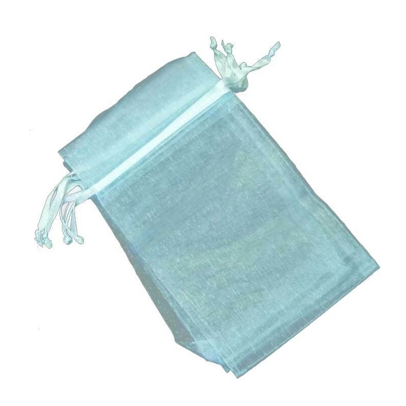 Bolsa de organza azul claro 13 x 17