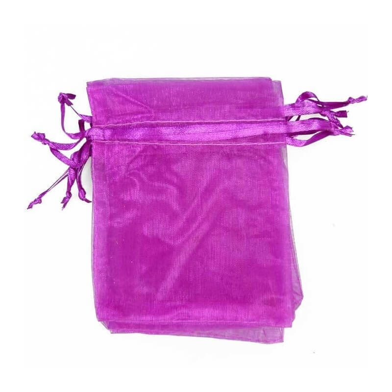 Bolsa de organza roxa 7 x 10