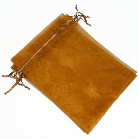 Bolsa de organza marrom 15 x 20