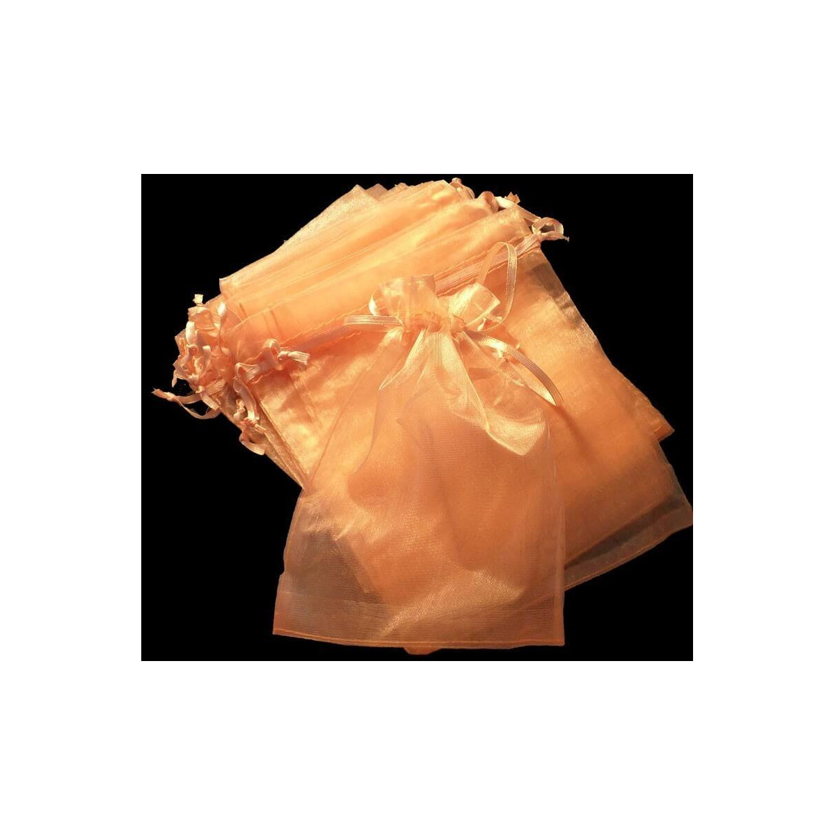 Bolsa de organza laranja claro 15 x 20