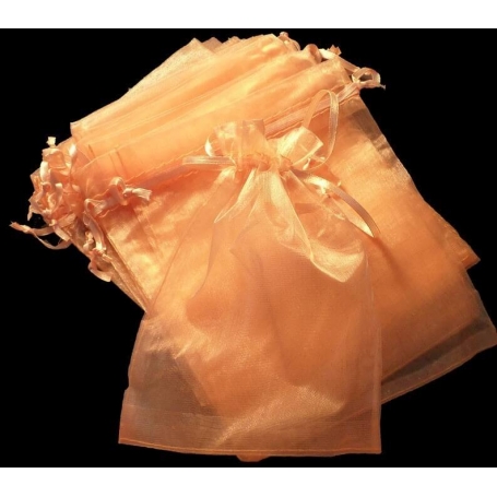 Bolsa de organza laranja claro 15 x 20