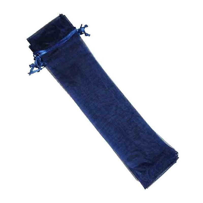 Bolsa de organza 30x7 cm azul marinho