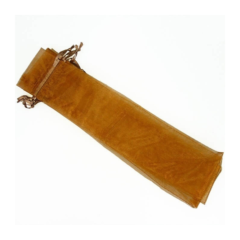 Bolsa de organza 30x7 cm marrom