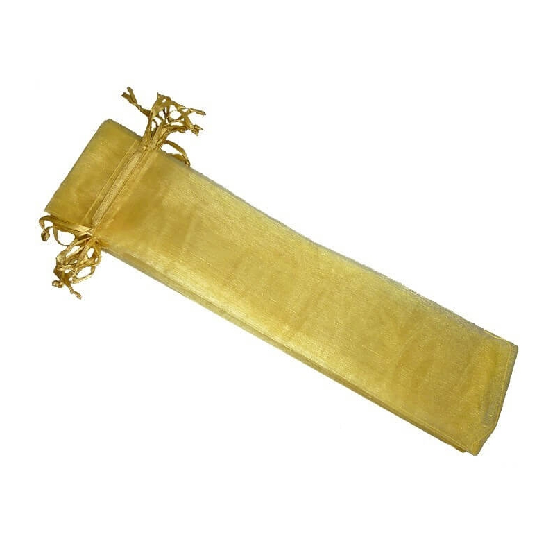 Bolsa de organza 30x7 cm dourada