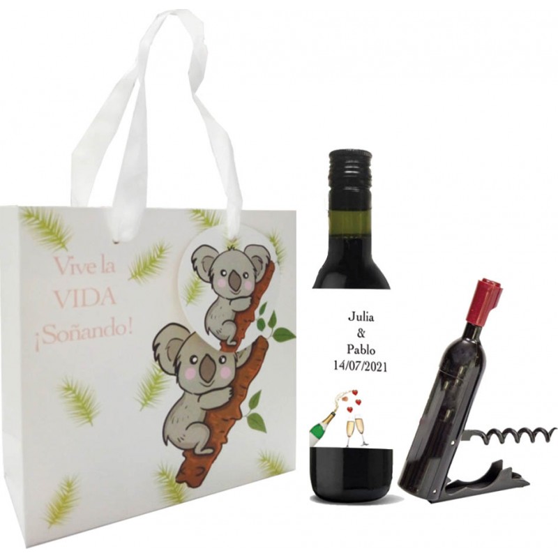 Conjunto de vinho para casamento personalizado