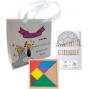 Quebra-cabeça com conjunto de lápis personalizado e bolsa de casamento