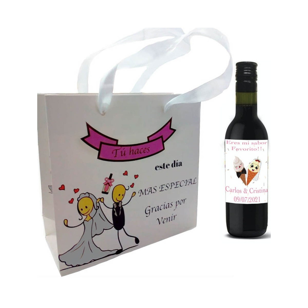 Vinho tinto personalizado para casamento