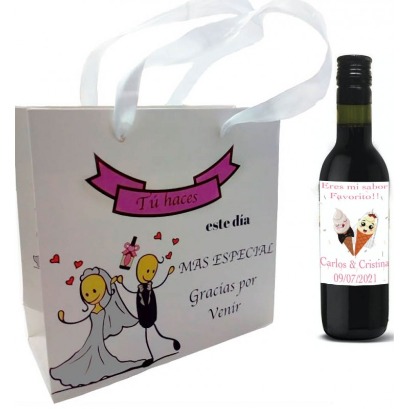 Vinho tinto personalizado para casamento