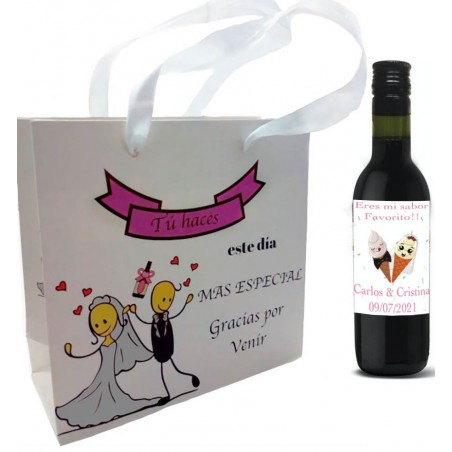 Vinho tinto personalizado para casamento