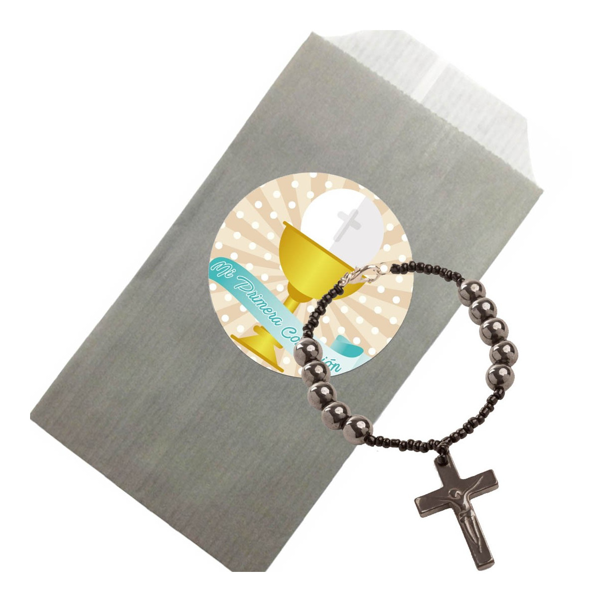 Pulseira de comunhão com envelope e adesivo