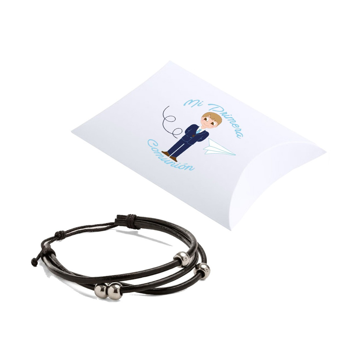 Pulseira com estojo e adesivo de comunhão