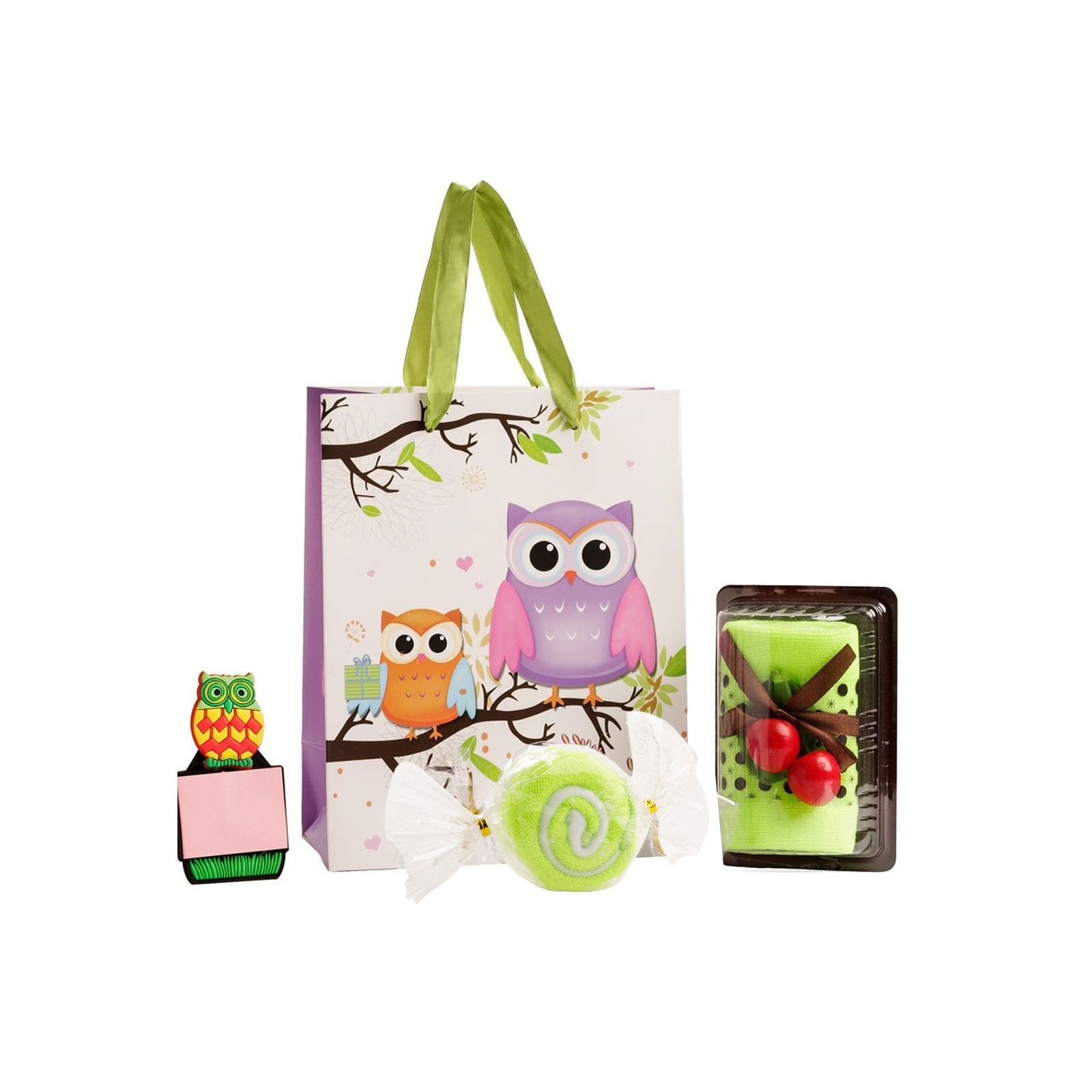 Presente para mulher toalhas em forma ímã e bolsa