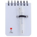 Caderno com caneta e adesivo personalizado para casamentos
