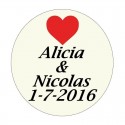 Caderno com caneta e adesivo personalizado para casamentos