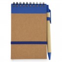 Caderno com caneta e adesivo de aniversário