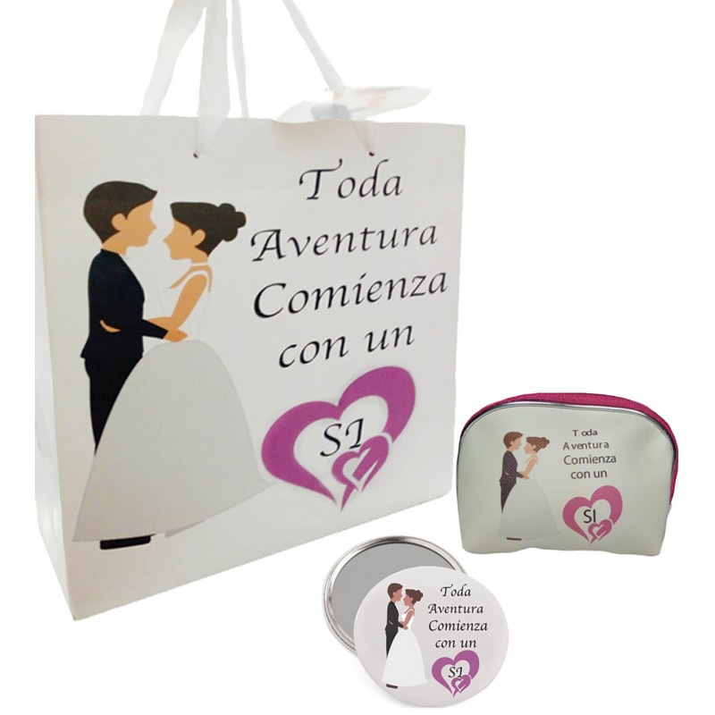 Presente De Casamento Especial Para Meninas, Espelho, Bolsa Na Bolsa