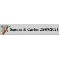 Adesivo de coala retangular transparente personalizado para casamentos