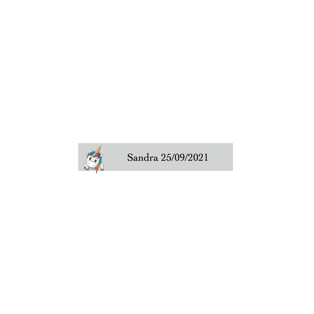 Adesivo de corações de unicórnio personalizado transparente retangular