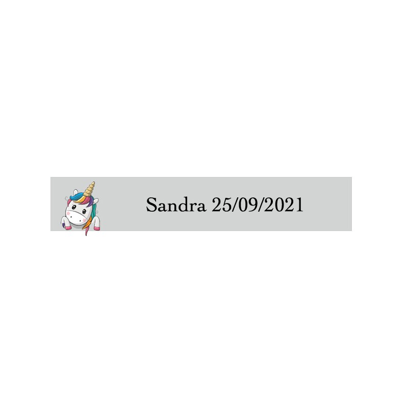 Adesivo de corações de unicórnio personalizado transparente retangular