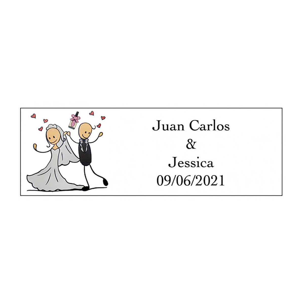 Adesivo você faz este dia retangular personalizado casamento