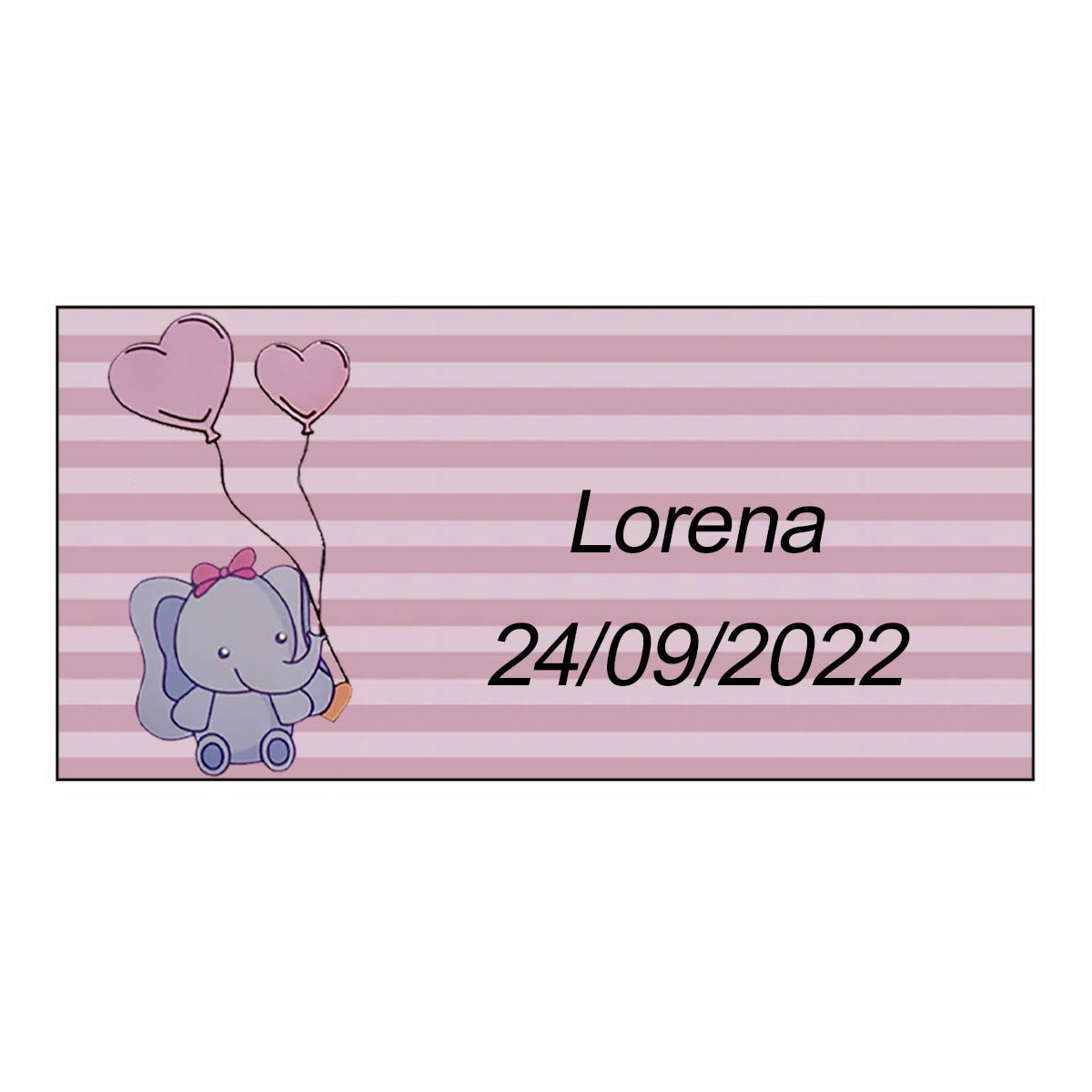 Adesivo personalizado elefante rosa para batismo