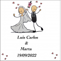 Adesivo de casamento personalizado You Make This Day Square