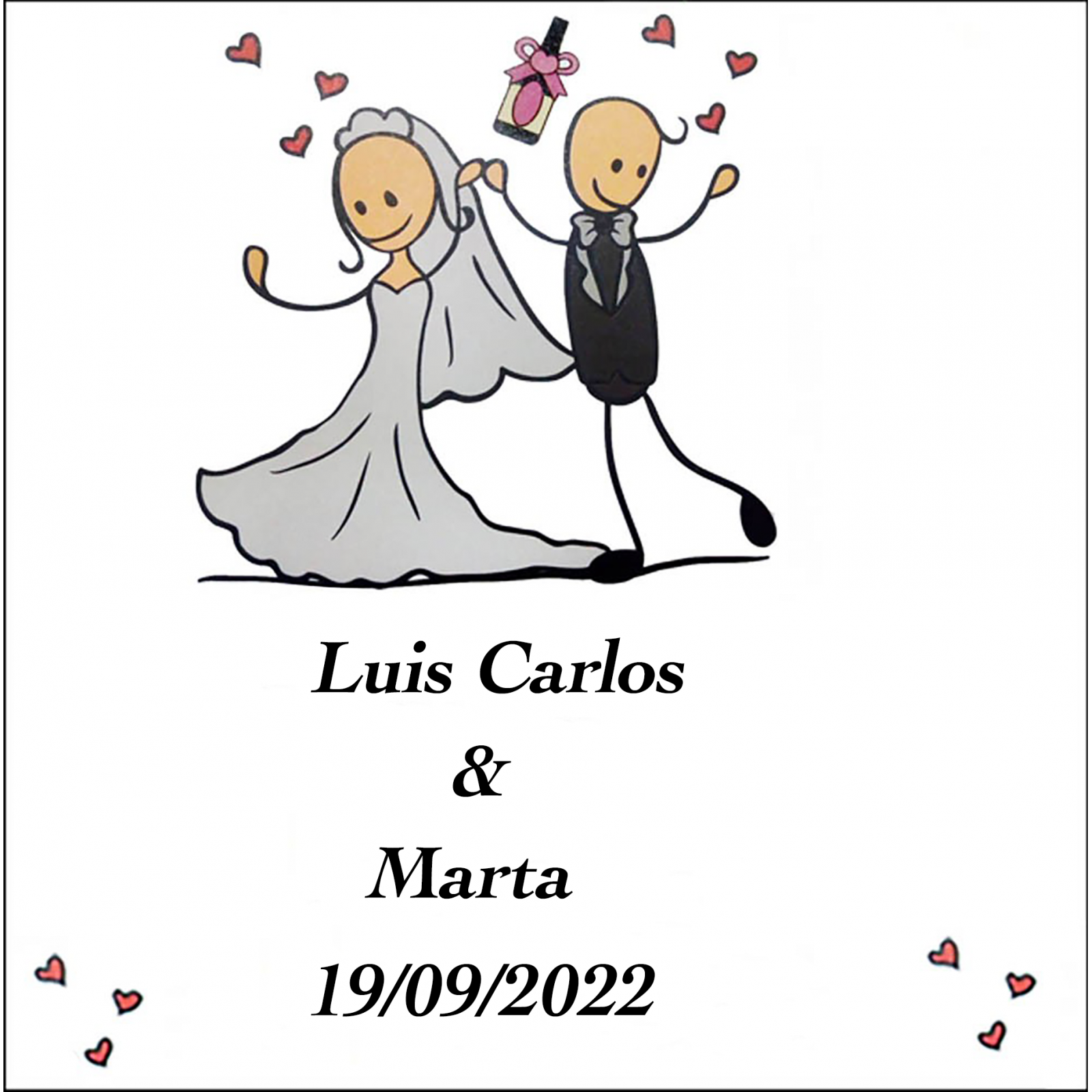 Adesivo de casamento personalizado You Make This Day Square