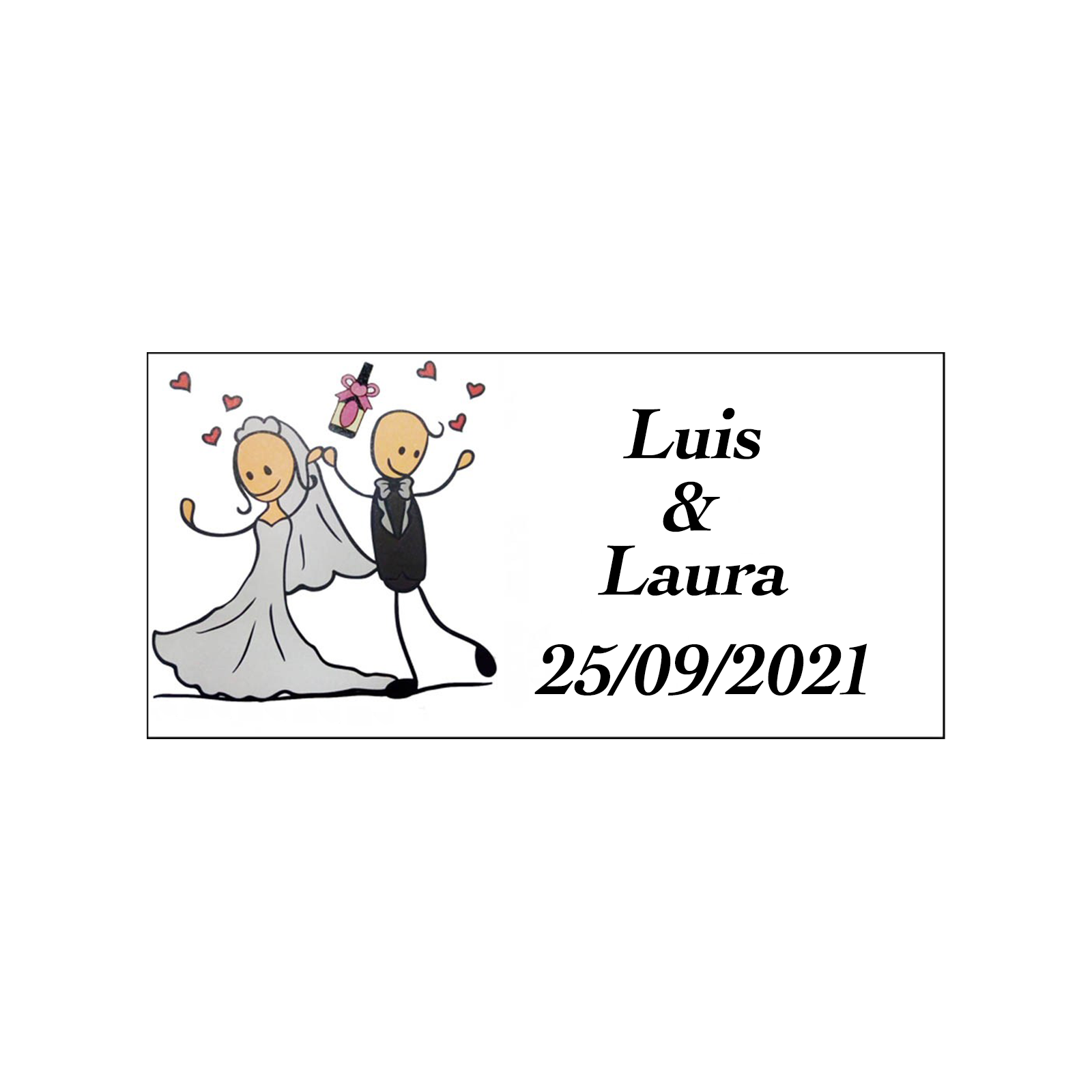 Adesivo de casamento personalizado que você faz neste dia