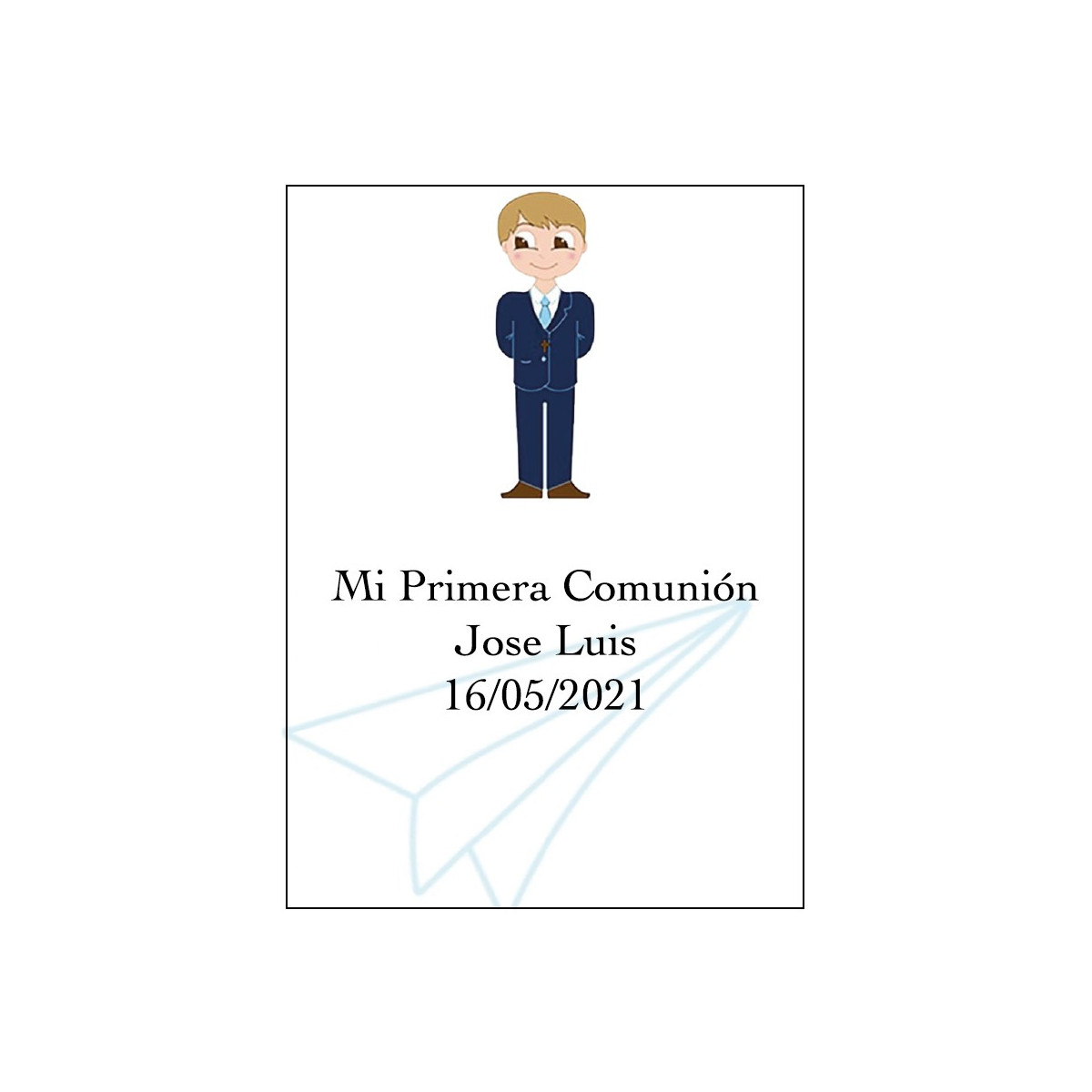 Adesivo comunhão menino grande personalizado