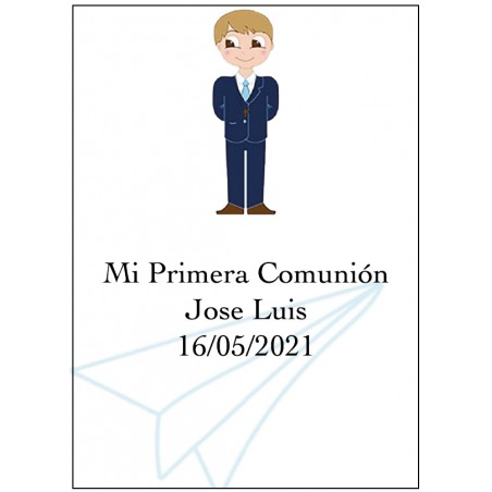 Adesivo comunhão menino grande personalizado