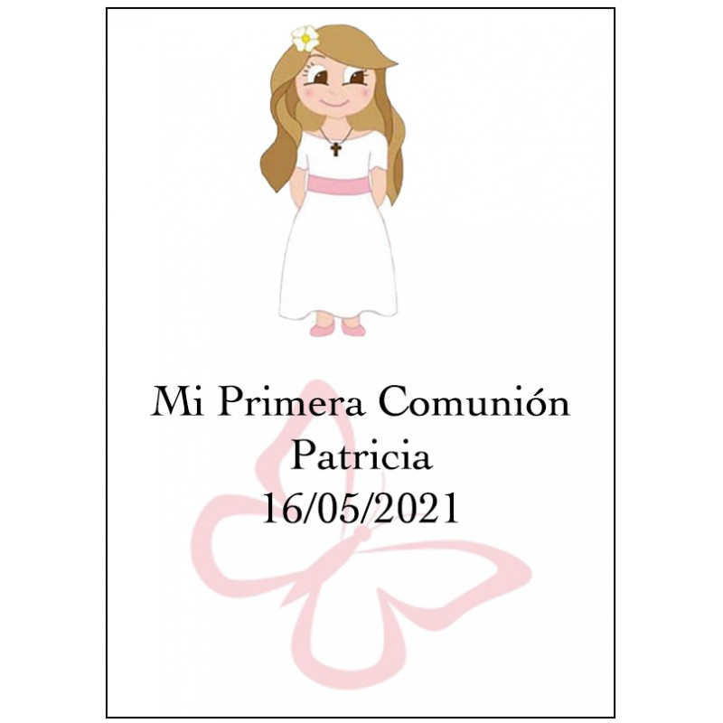 Adesivo grande personalizado para comunhão de menina