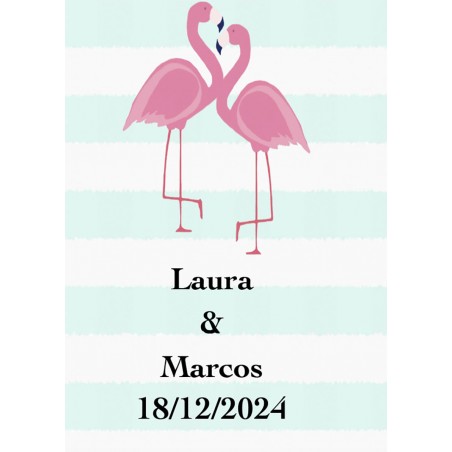 Adesivo grande de flamingo personalizado para casamentos