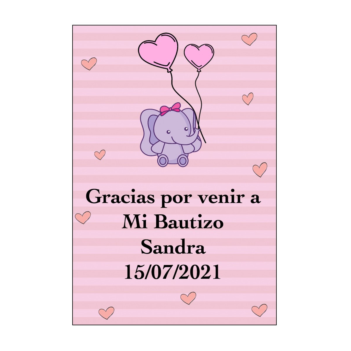 Adesivo personalizado elefante rosa para baby shower ou batizado