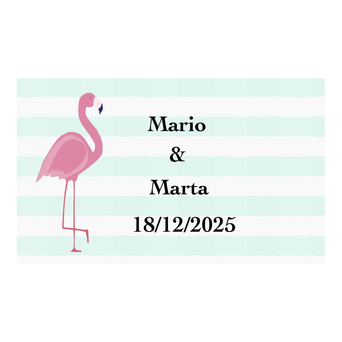 Adesivo de casamento personalizado de flamingo