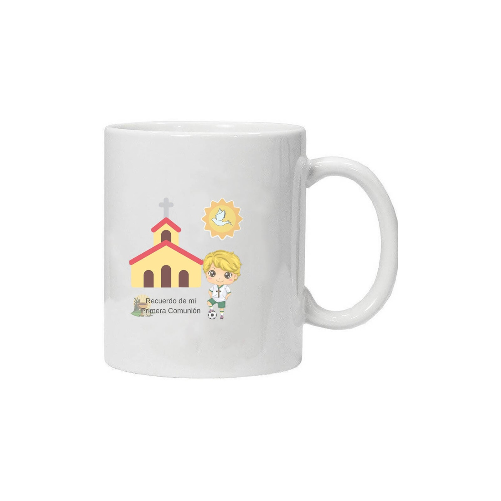 Caneca do menino do comunhão