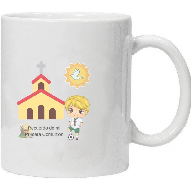 Caneca do menino do comunhão