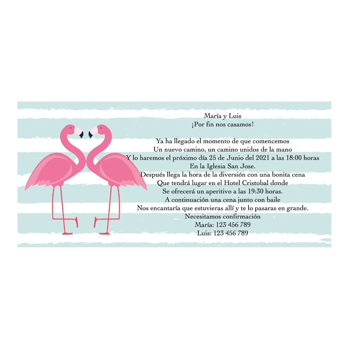 Convites para casamentos flamingos