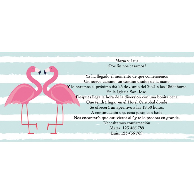 Convites para casamentos flamingos