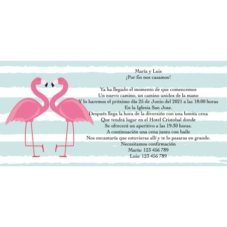 Convites para casamentos flamingos