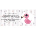 Convites de batismo flamingo personalizados