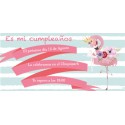 Convite de flamingo personalizado para aniversário