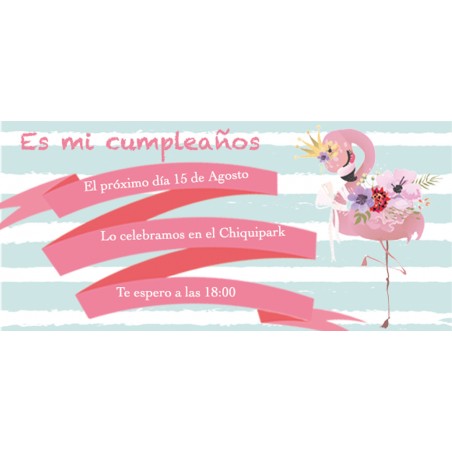 Convite de flamingo personalizado para aniversário